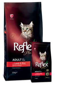 makanan kucing reflex plus adult lamb rice